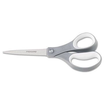Fiskars® Contoured Performance Scissors, 8" Long, 3.13" Cut Length, Gray Straight Handle freeshipping - TVN Wholesale